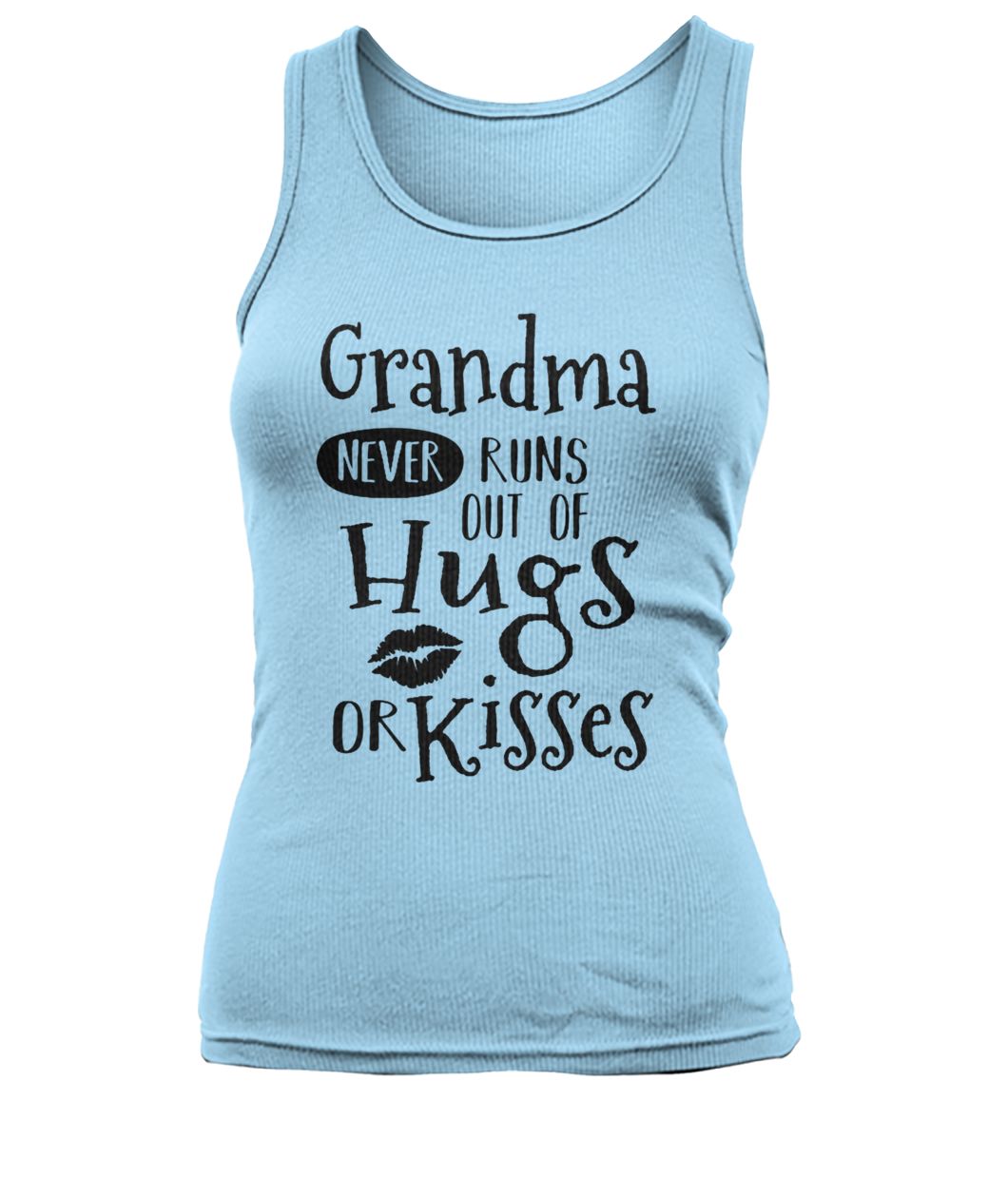 Grandma never runs out of hugs and kisses women's tank top