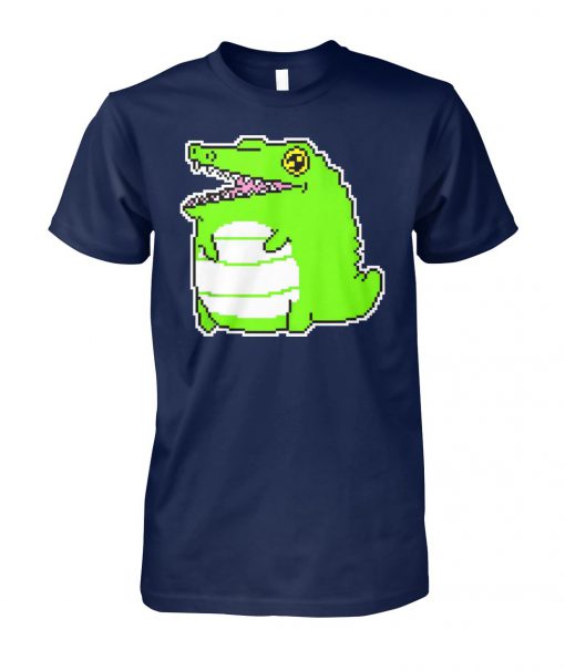 Green cartoon crocodile unisex cotton tee