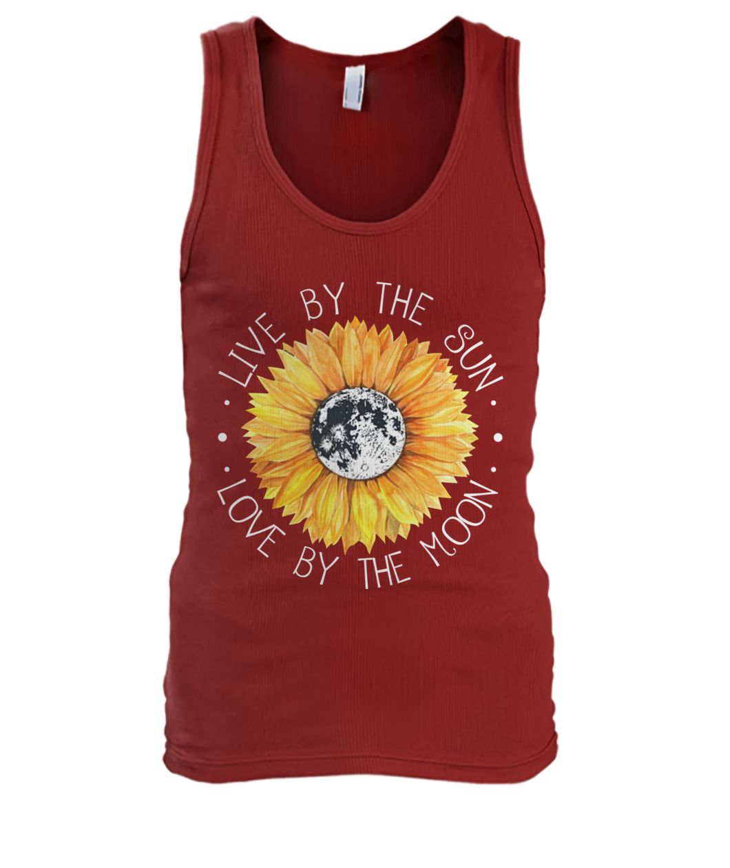 Hippie sunflower live by the sun love by the moon men's tank top