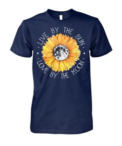 Hippie sunflower live by the sun love by the moon unisex cotton tee