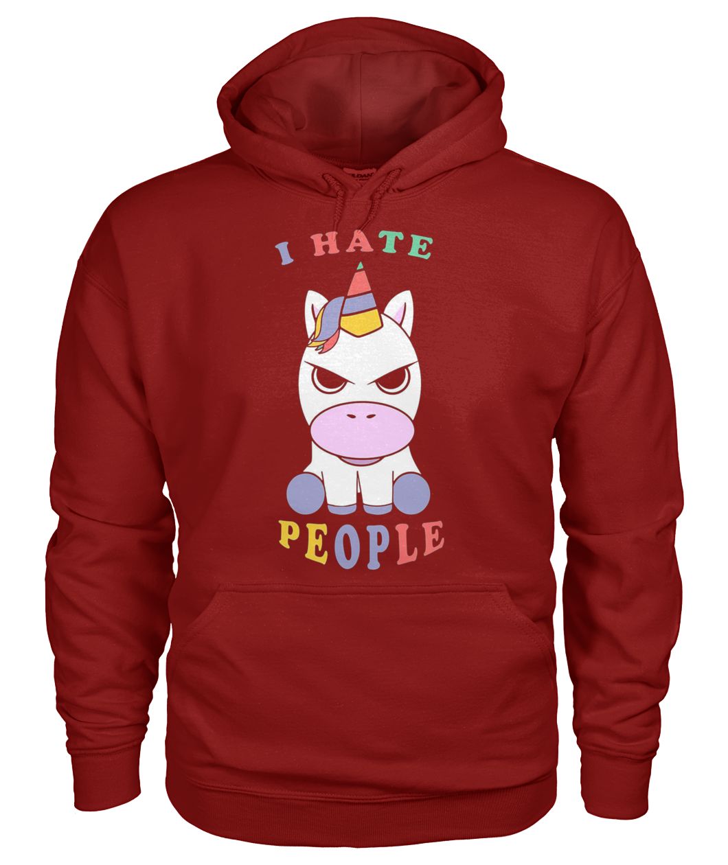 I hate people unicorn gildan hoodie