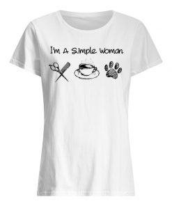 I'm a simple woman who love haircuts coffee and dog lady shirt
