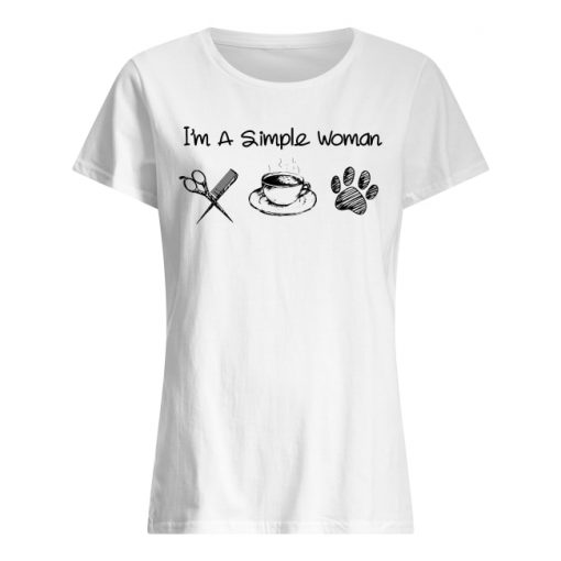 I'm a simple woman who love haircuts coffee and dog lady shirt