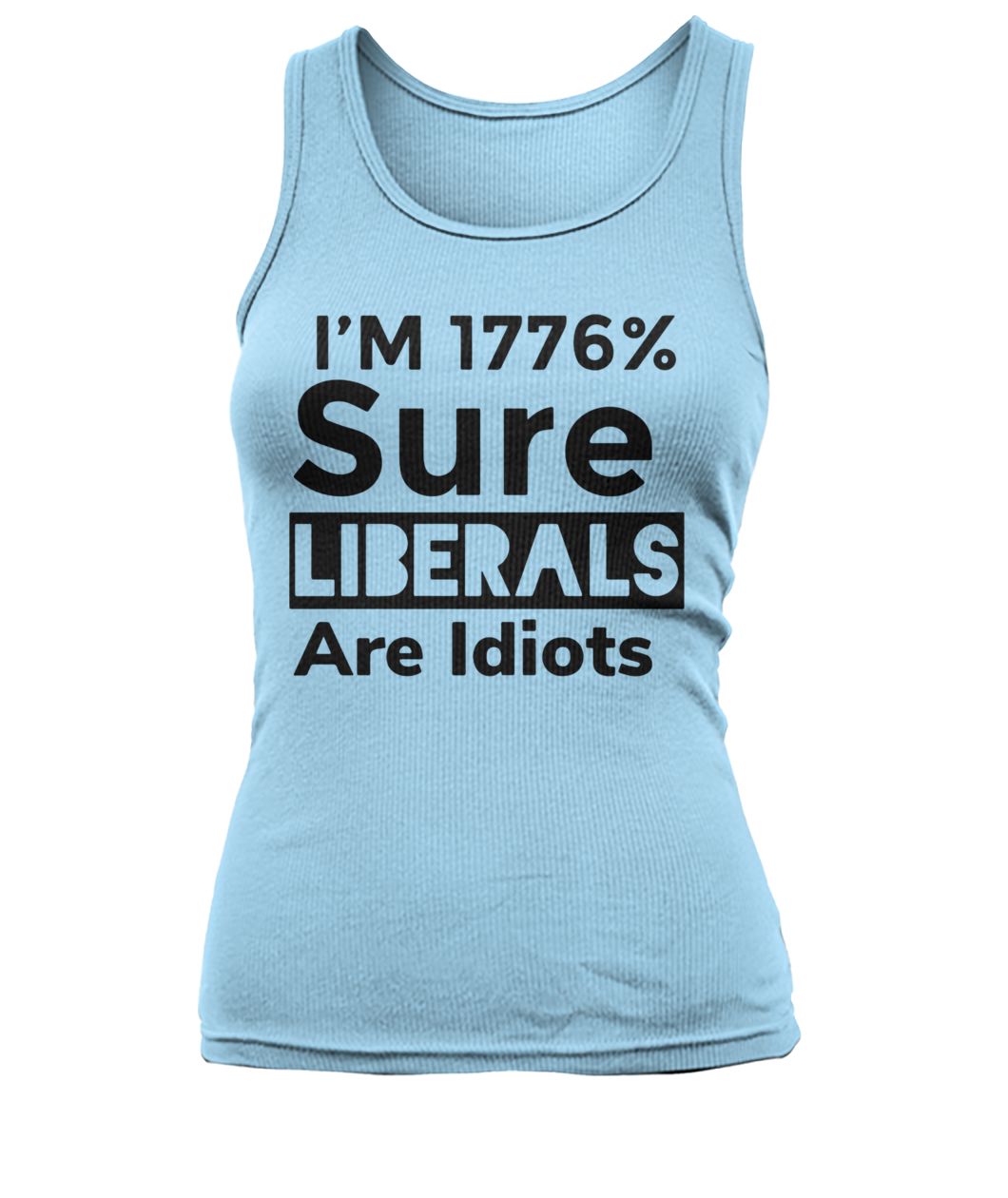 I'm 1776% sure liberals are idiots women's tank top