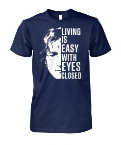 John lennon living is easy with eyes closed unisex cotton tee