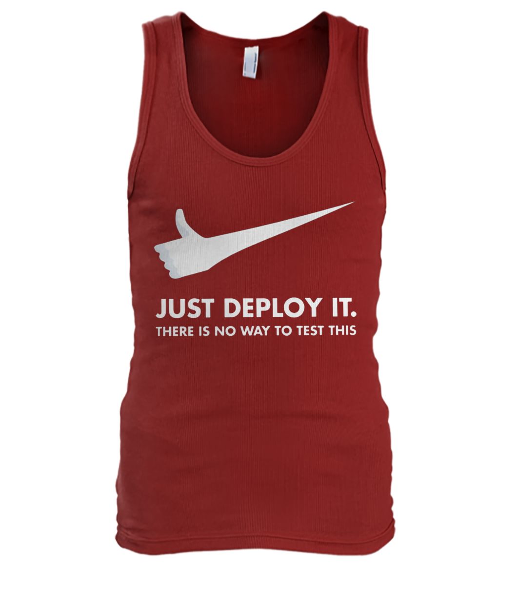Just deploy it there is no way to test this men's tank top