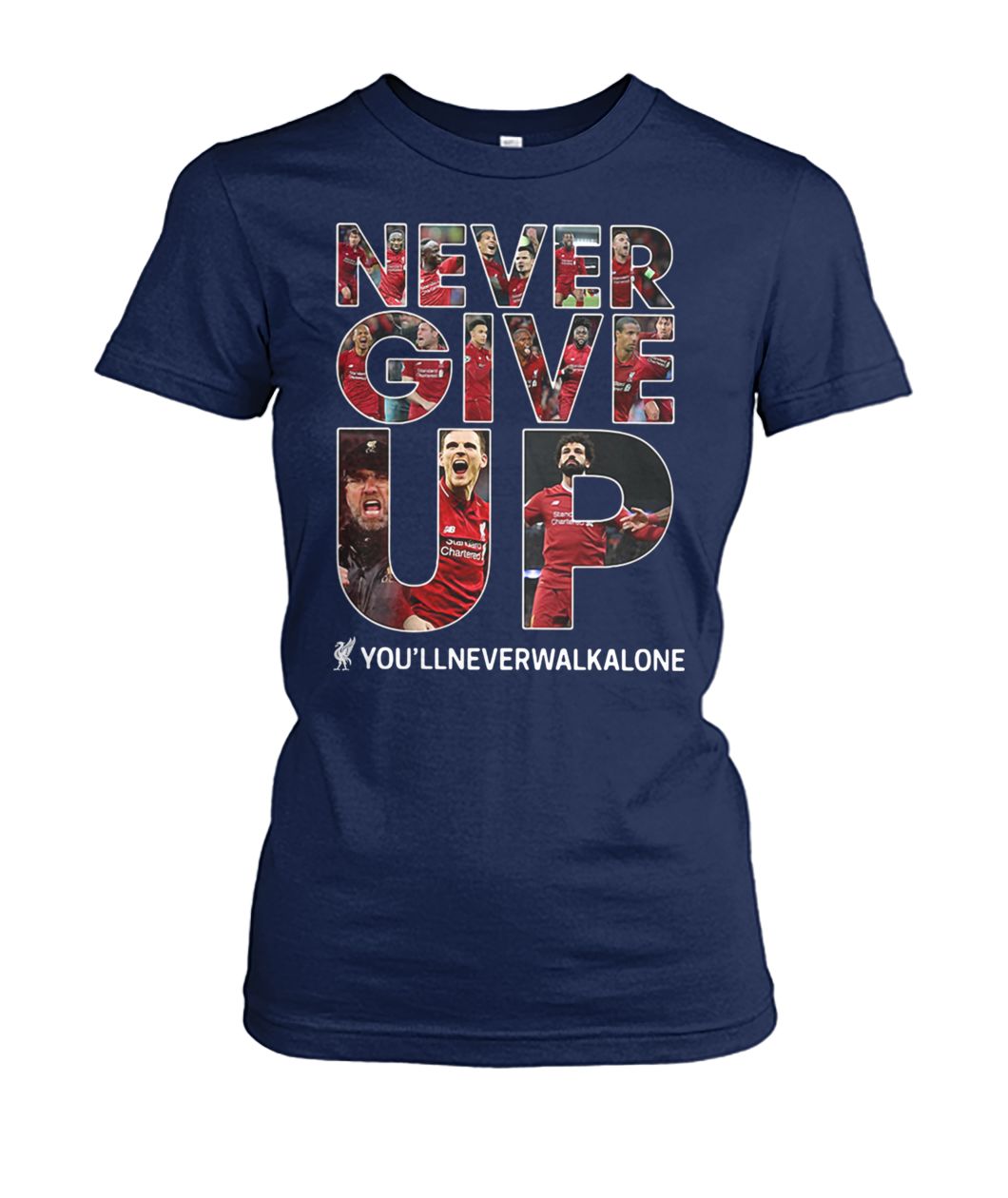 Liverpool never give up you'llneverwalkalone women's crew tee