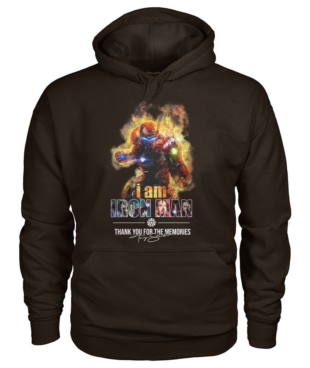 Marvel avengers endgame I am Iron man thank you for the memories gildan hoodie