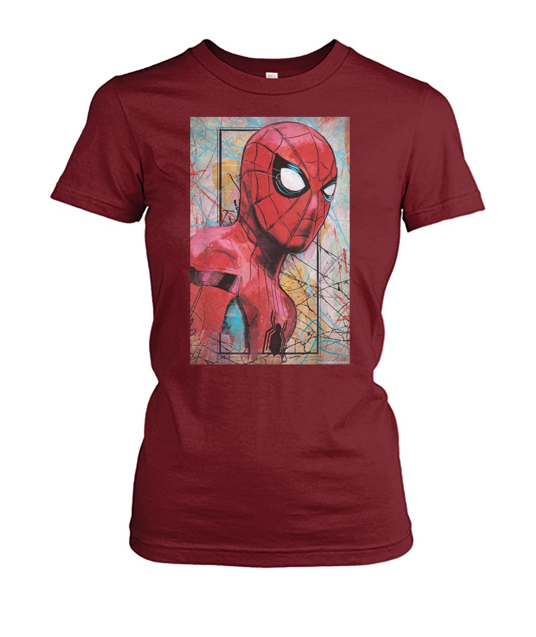 Marvel spider-man far from home poster women's crew tee