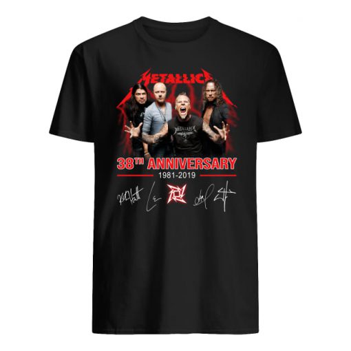 Metallic 38th anniversary 1981 2019 signature guy shirt