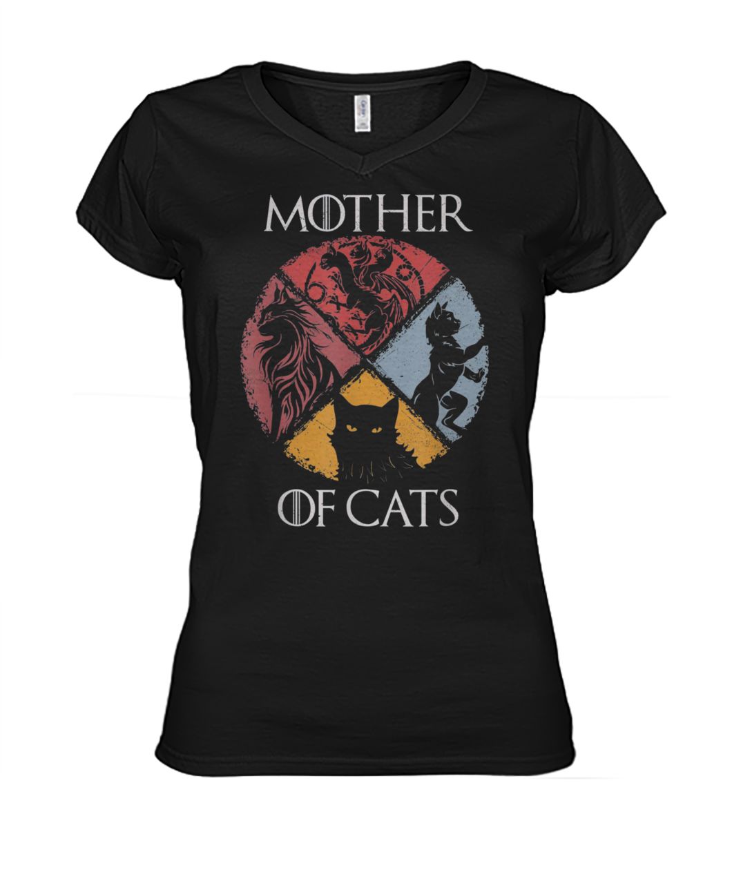 Mother of cats game of thrones women's v-neck