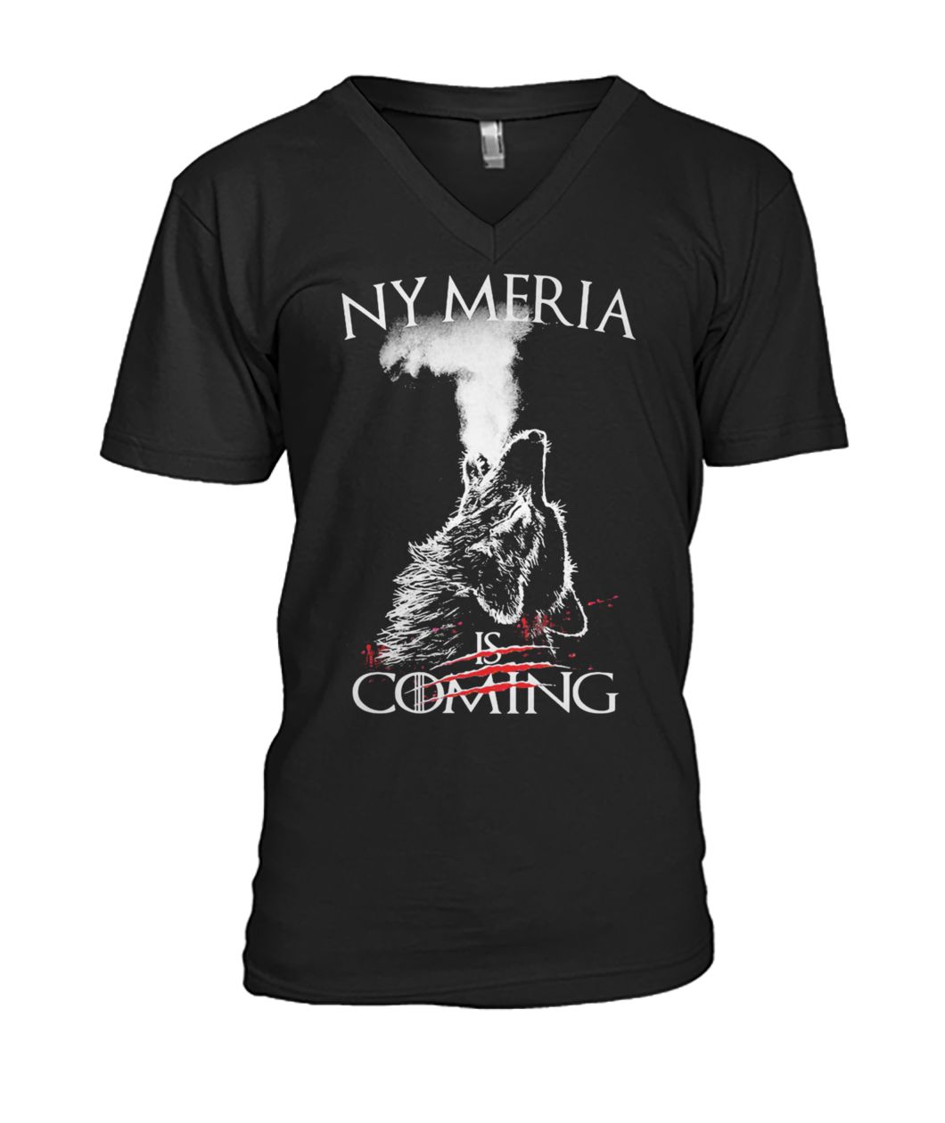Nymeria is coming game of thrones mens v-neck
