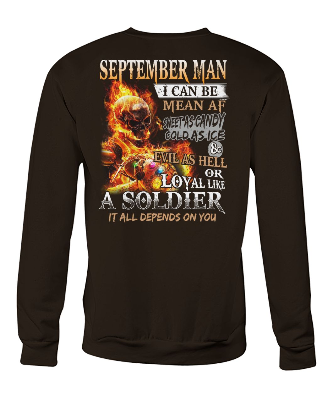 September man I can be mean af sweet as candy gold as ice and evil as hell crew neck sweatshirt
