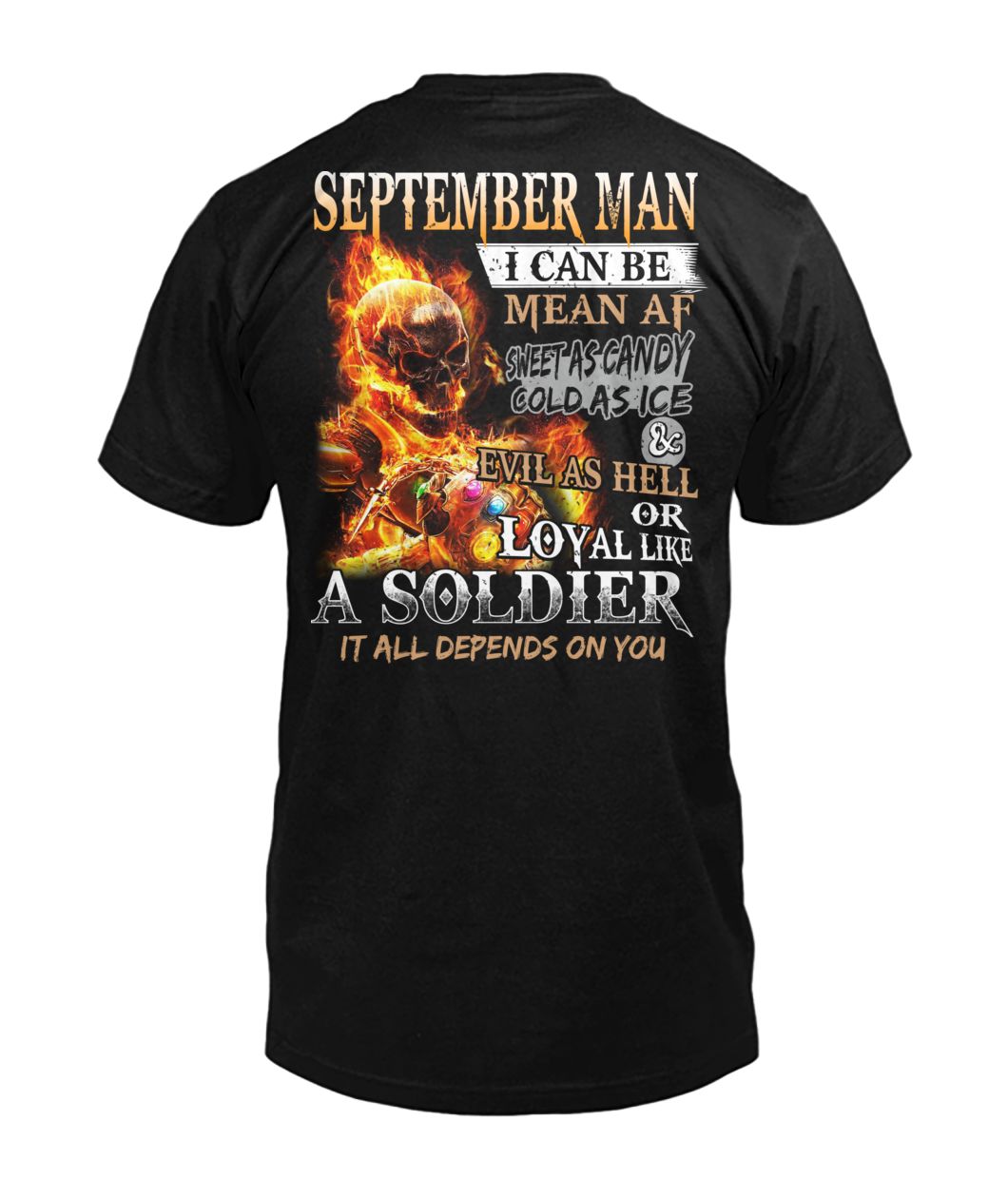 September man I can be mean af sweet as candy gold as ice and evil as hell mens v-neck