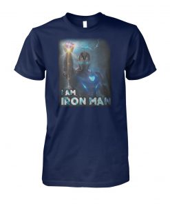 Tony stark wielding the infinity gauntlet I am Iron man unisex cotton tee