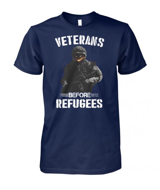 Veterans before refugees unisex cotton tee