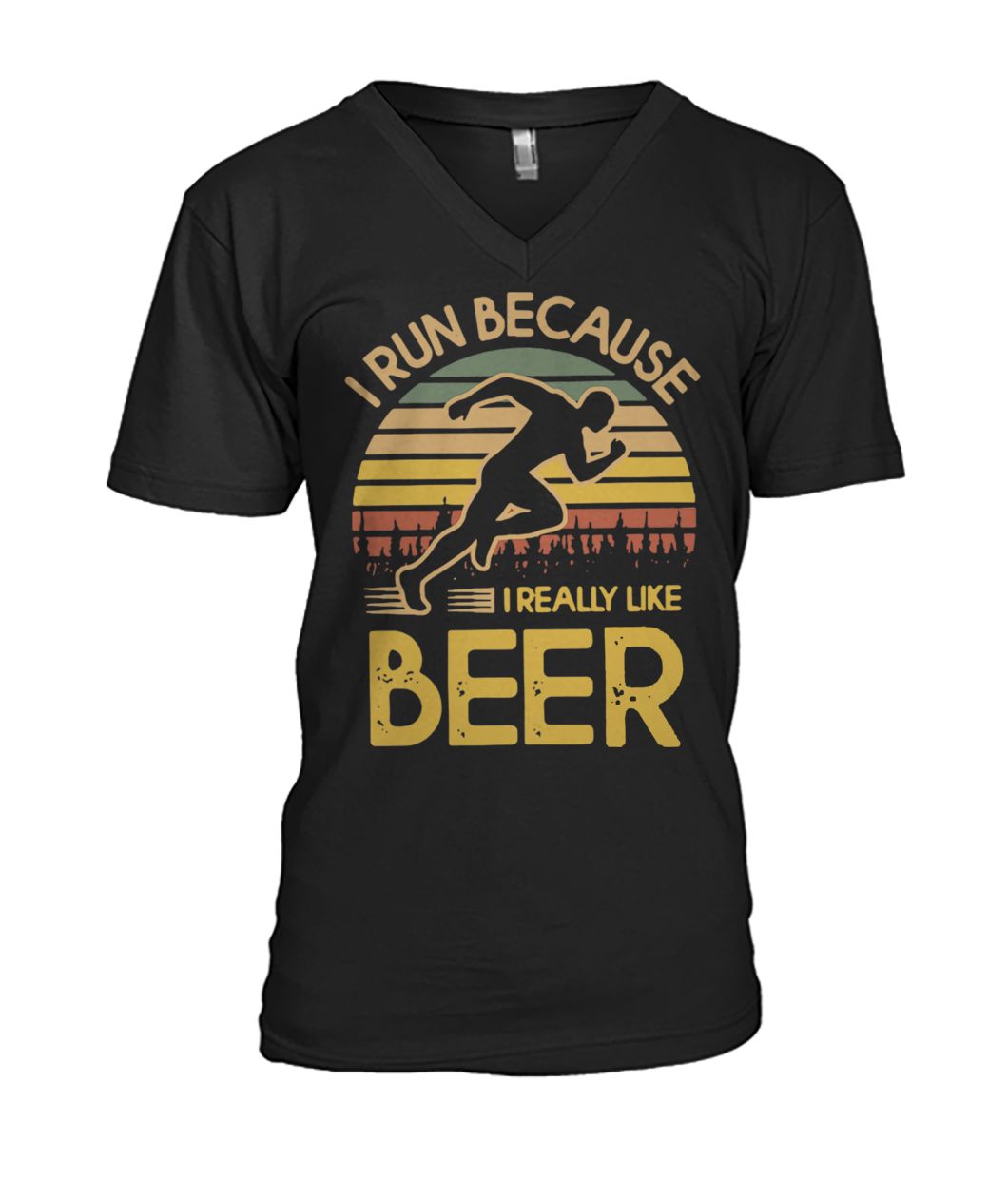 Vintage I run because I really like beer mens v-neck