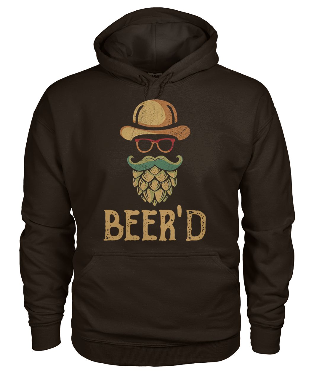 Vintage beer'd beer beard gildan hoodie