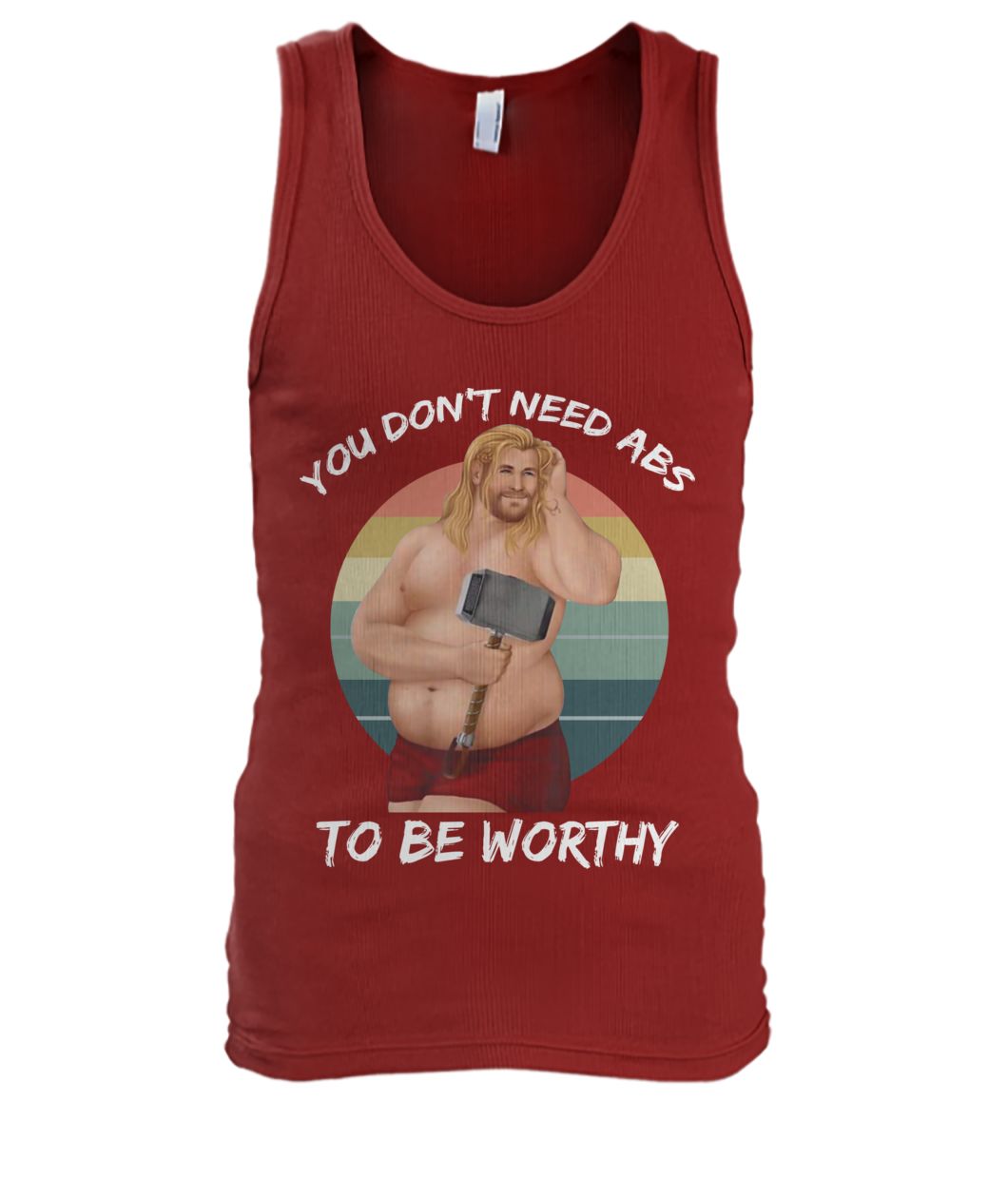 Vintage fat-thor you don't need abs to be worthy men's tank top