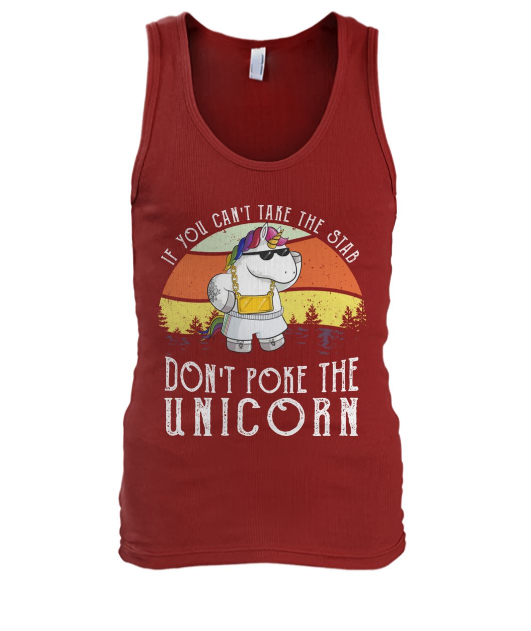 Vintage if you can't take the stab don't poke the unicorn men's tank top