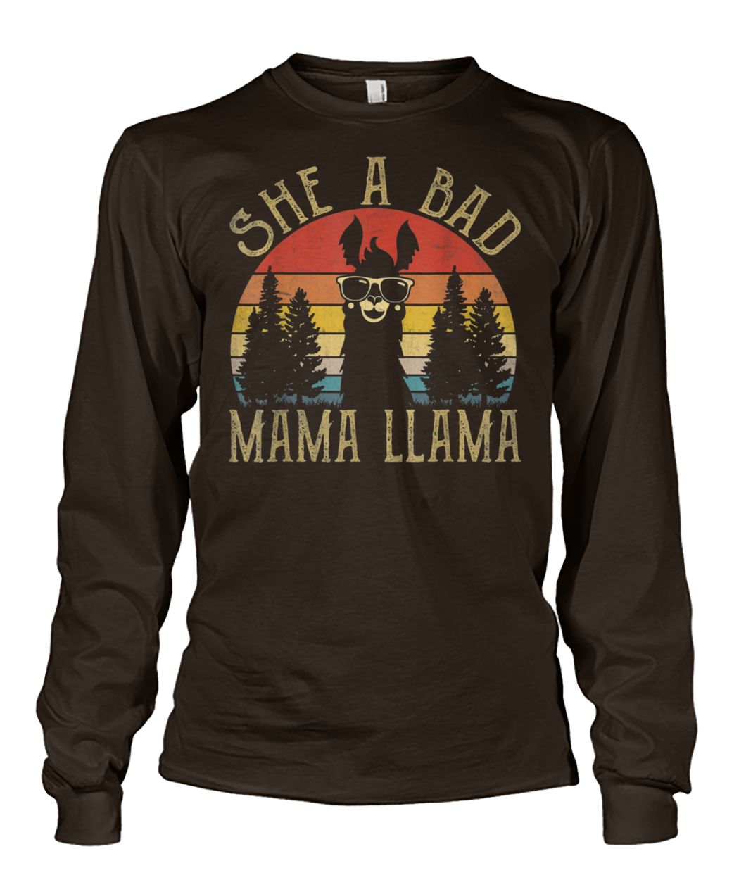 Vintage she's a bad mama llama unisex long sleeve