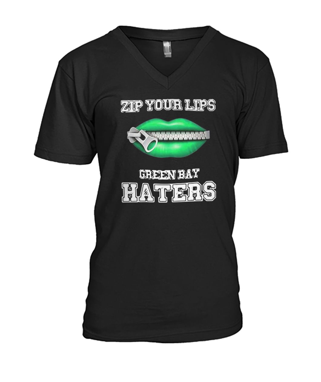 Zip your lips green bay packers haters mens v-neck