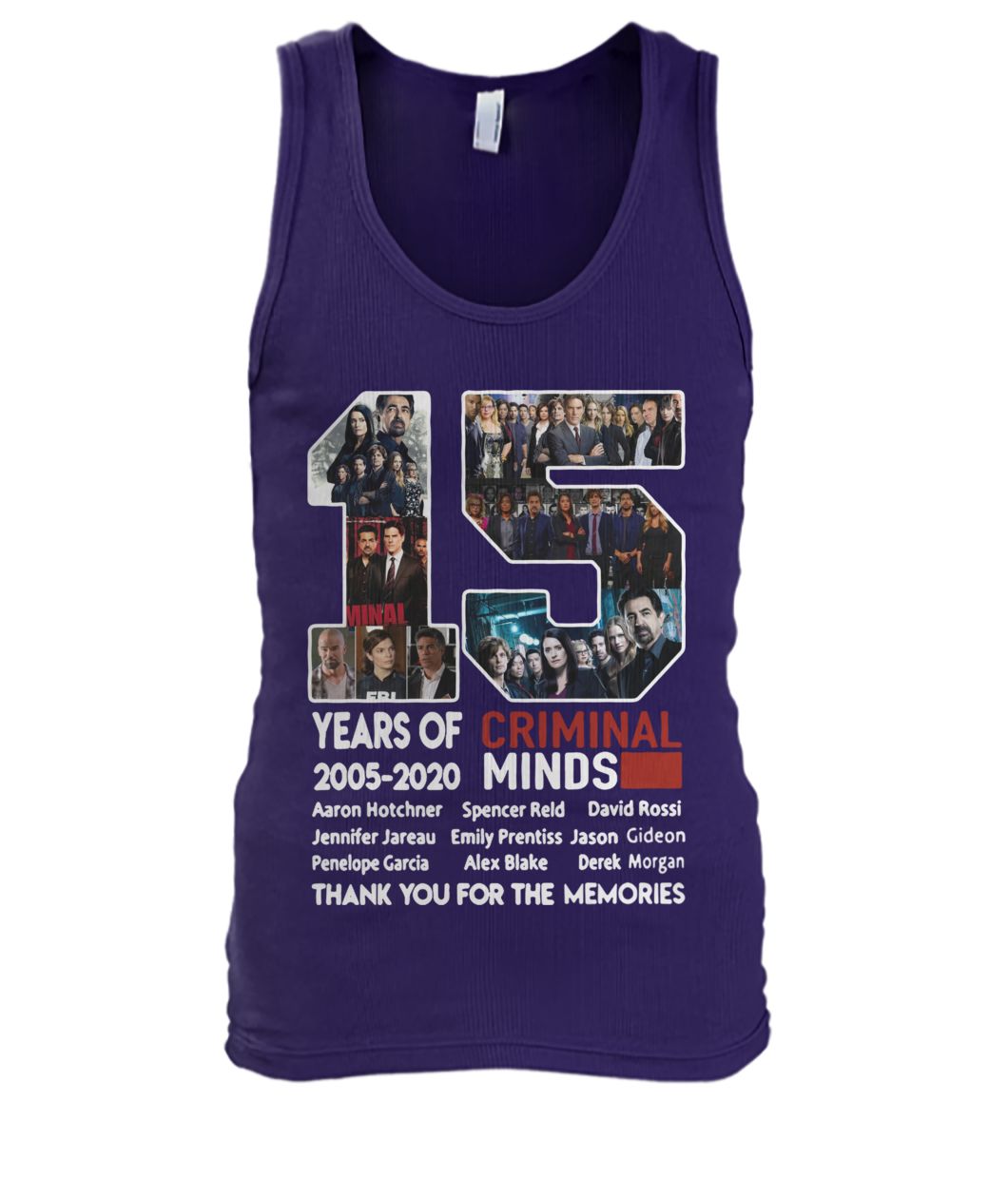 15 years of Criminal Minds 2005 2020 thank you for the memories men's tank top