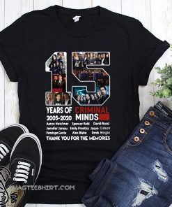15 years of Criminal Minds 2005 2020 thank you for the memories shirt