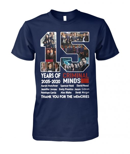 15 years of Criminal Minds 2005 2020 thank you for the memories unisex cotton tee