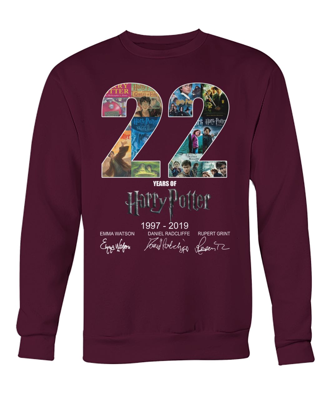 22 year of harry potter 1997 2019 signatures crew neck sweatshirt