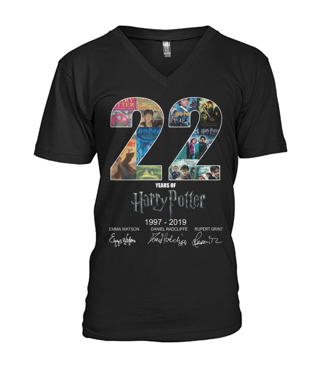22 year of harry potter 1997 2019 signatures mens v-neck