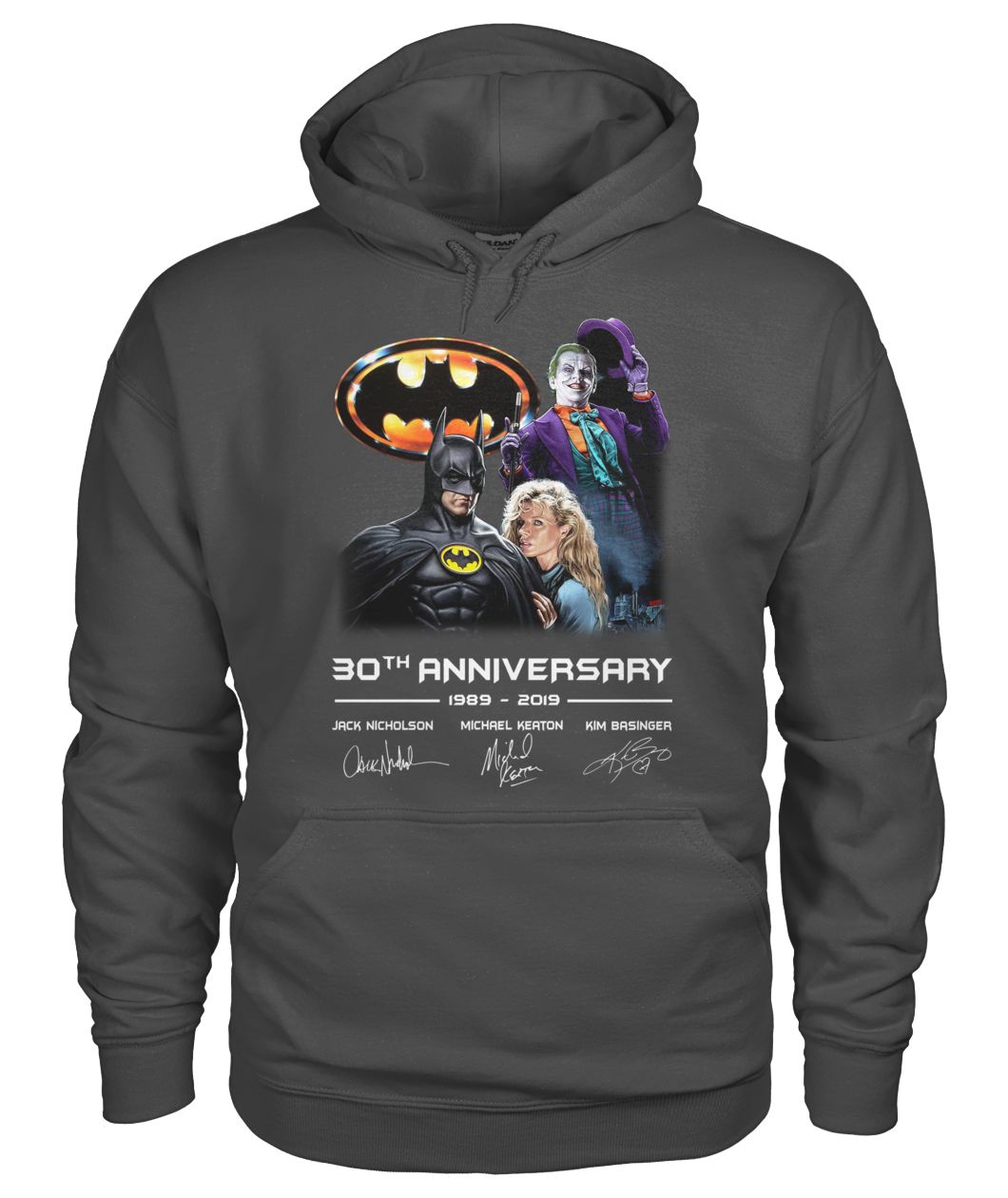 30th anniversary to batman 1989-2019 signatures gildan hoodie