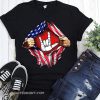 4th of july american flag peace sign hand shirt