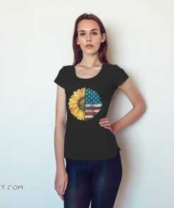4th of july american flag sunflower shirt