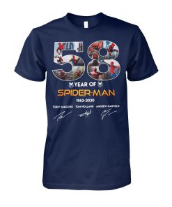58 year of spider-man 1962 2020 signatures unisex cotton tee
