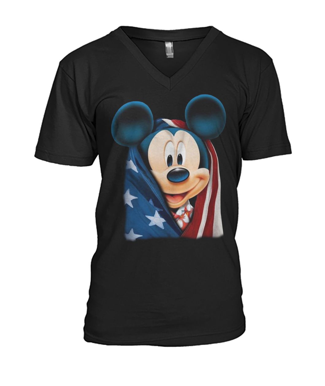 American flag mickey mouse 4th of july mens v-neck