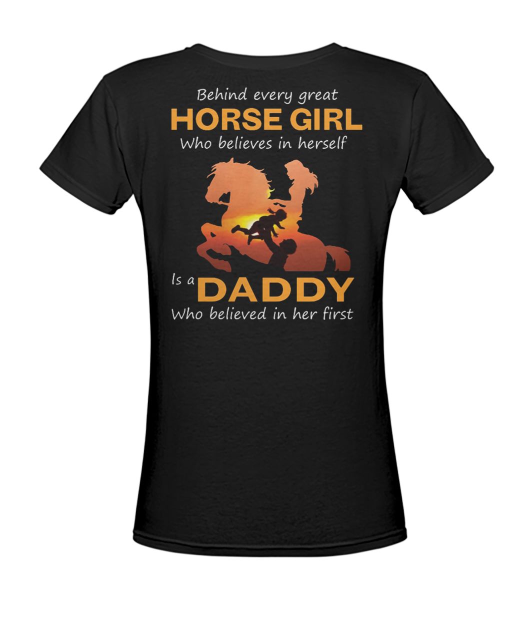 Behind every horse girl who believes in herself women's v-neck