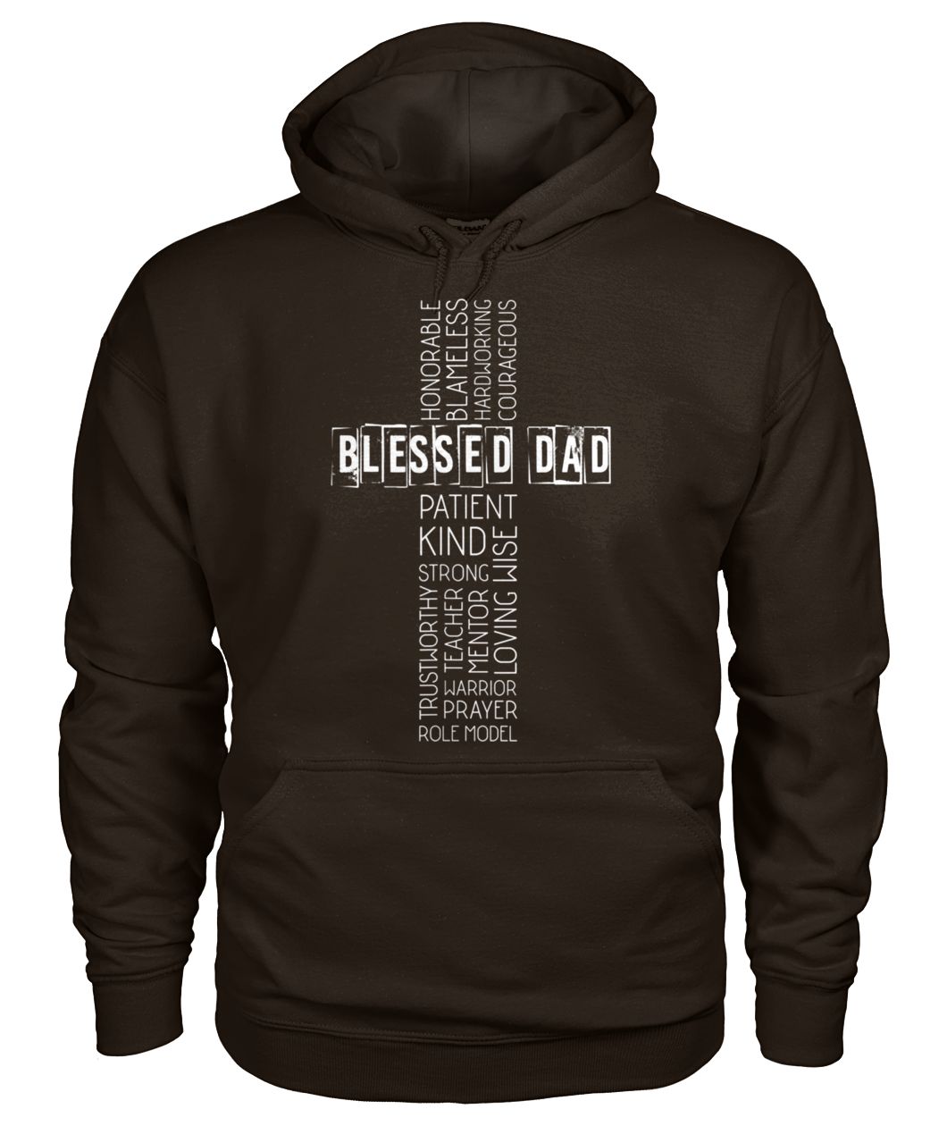 Christian blessed dad cross father's day gildan hoodie