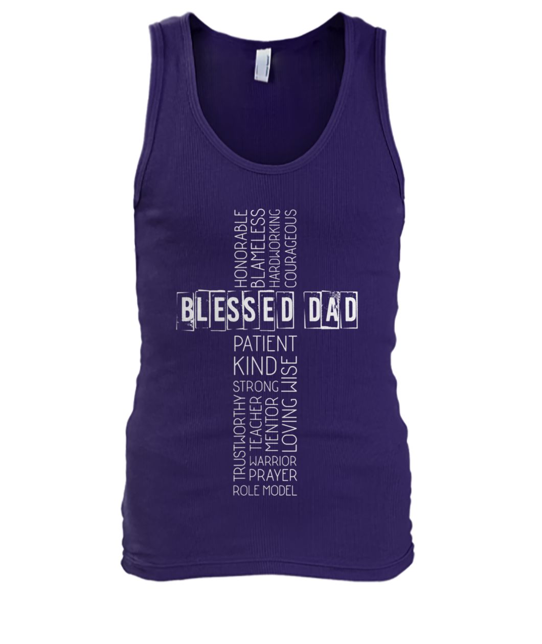 Christian blessed dad cross father's day men's tank top