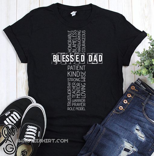 Christian blessed dad cross father's day shirt