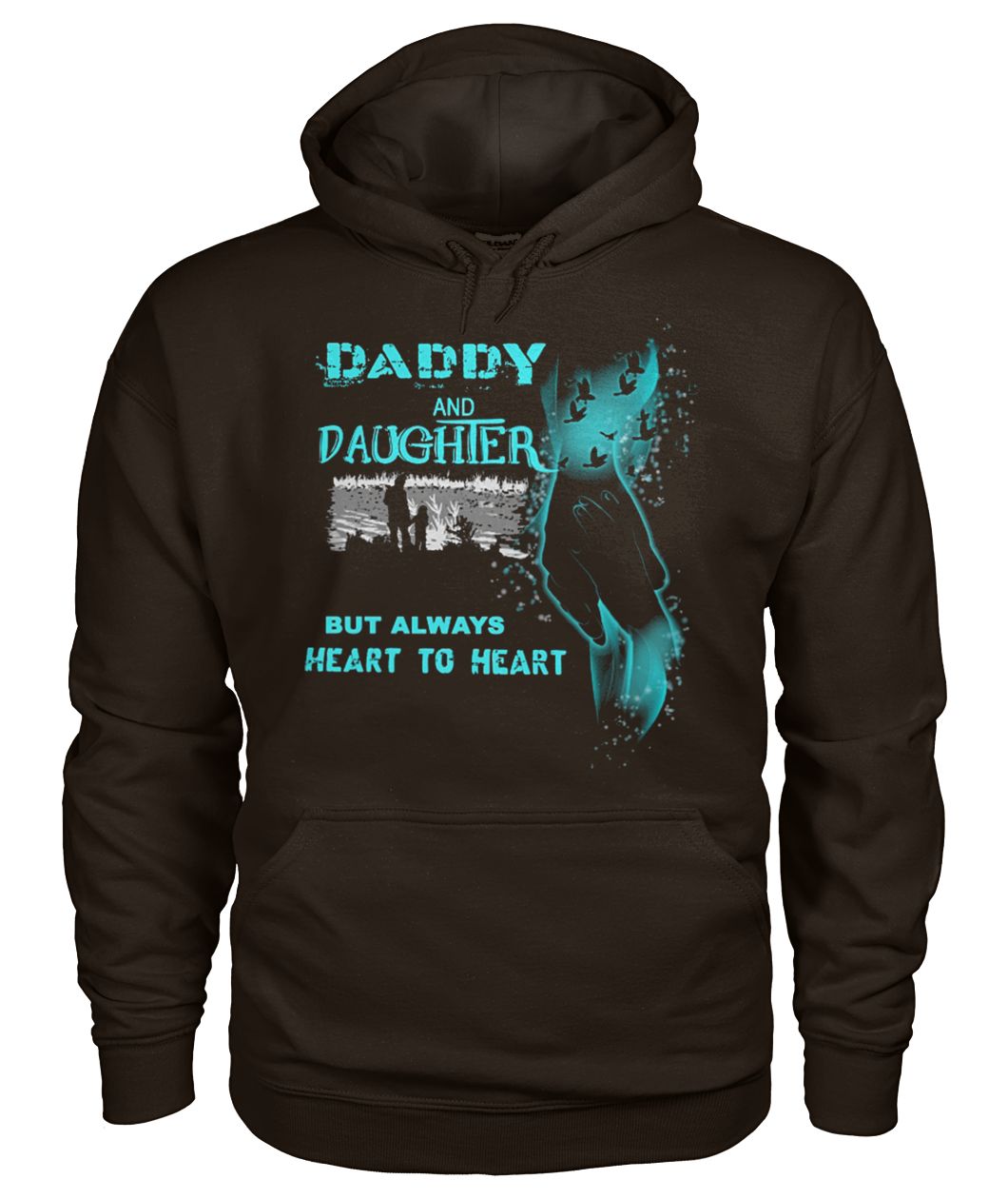 Daddy and daughter but always heart to heart gildan hoodie
