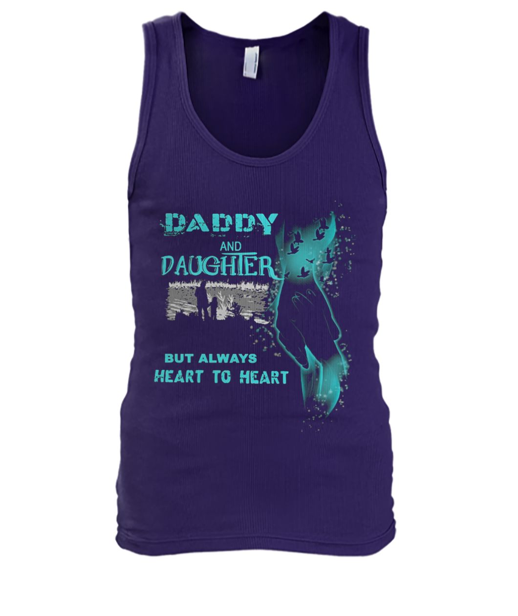 Daddy and daughter but always heart to heart men's tank top