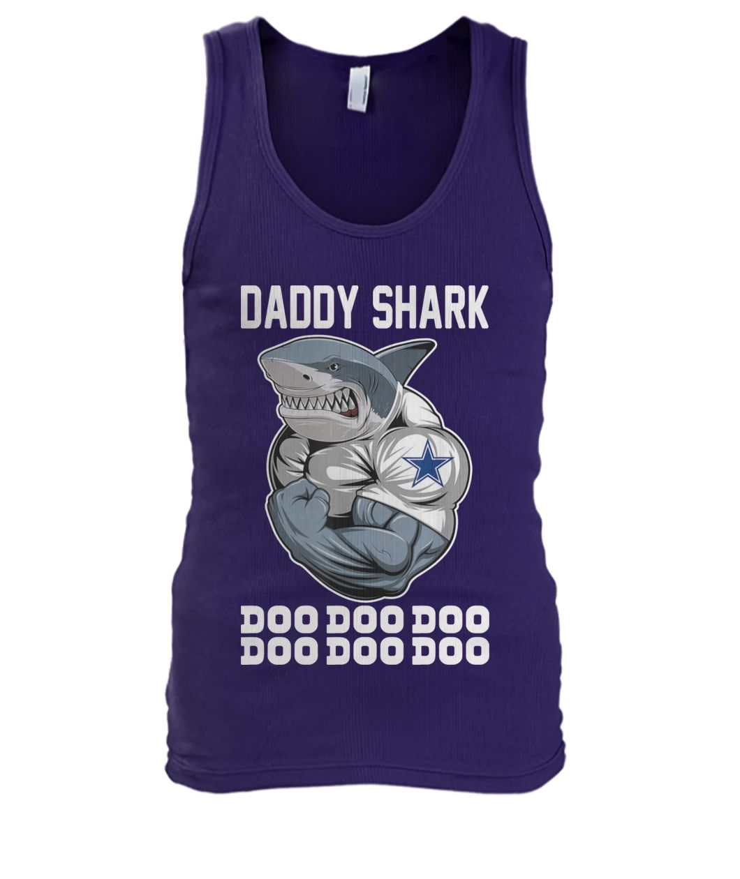 Daddy shark body building dallas cowboy doo doo doo men's tank top