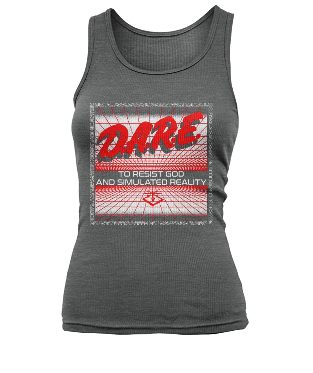 Dare to resist god and simulated reality women's tank top
