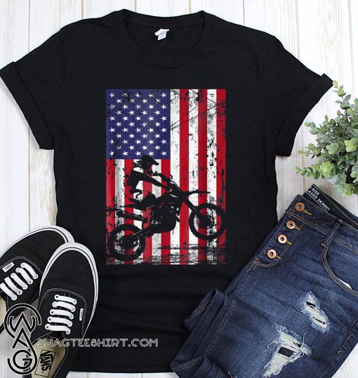 Dirt bike american flag 4th of july shirt