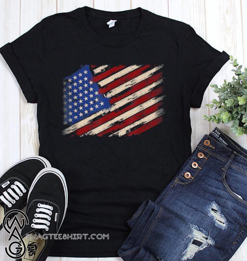 Distressed american Us flag vintage retro look 4th of july shirt