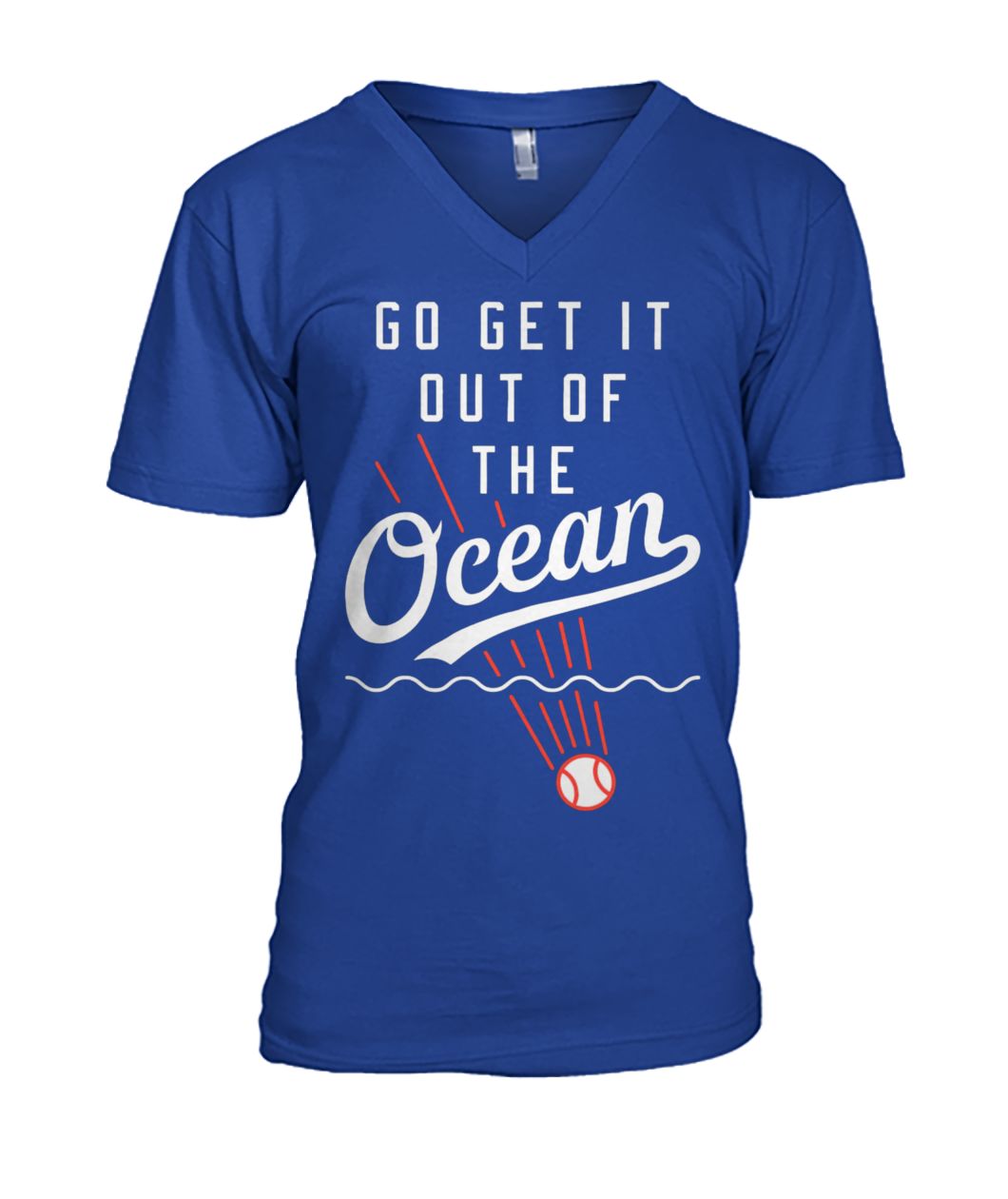 Dodgers go get it out of the ocean mens v-neck