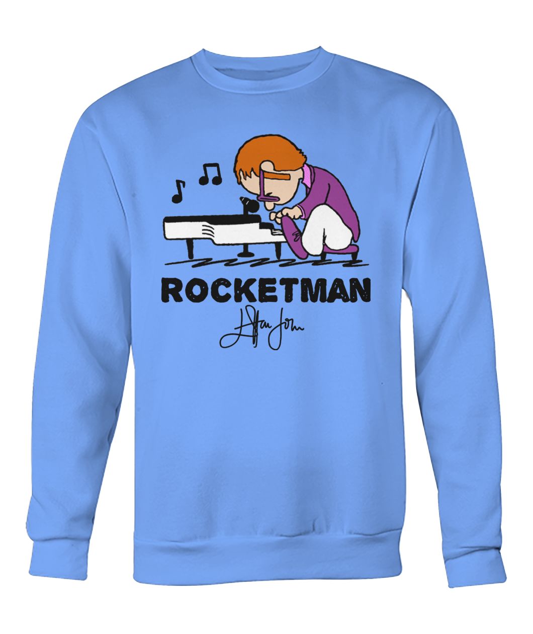 Elton john rocket man play piano crew neck sweatshirt
