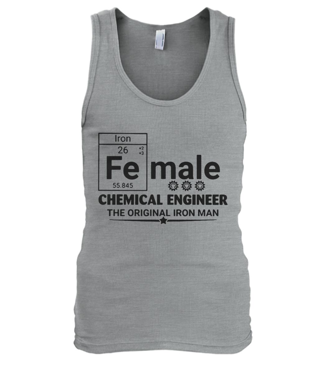 Female chemical engineer the original iron man men's tank top