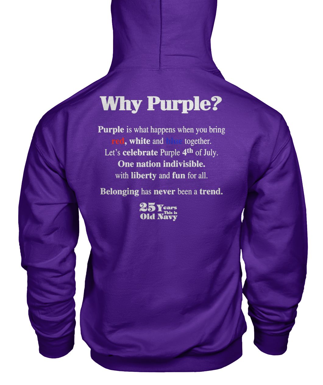 Fourth of july old navy's purple flag gildan hoodie